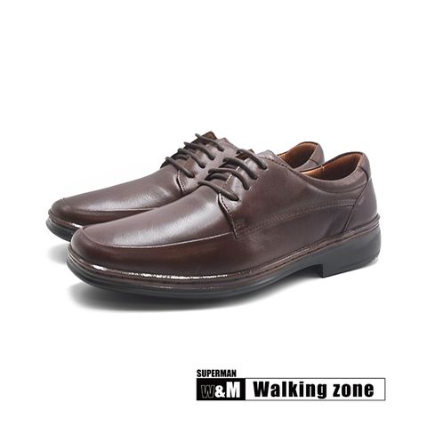 WALKING ZONE(男)SUPERMAN系列 正裝舒適皮鞋 男鞋-咖啡色