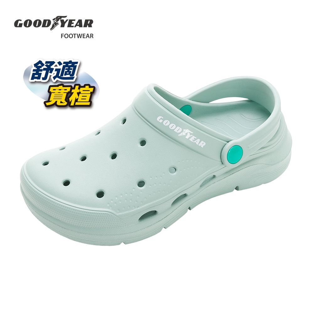 Goodyear 固特異 女款 輕便透氣兩穿洞洞鞋/晴雨鞋 透氣 排水 湖水綠(夏日輕旅GAWP32755)