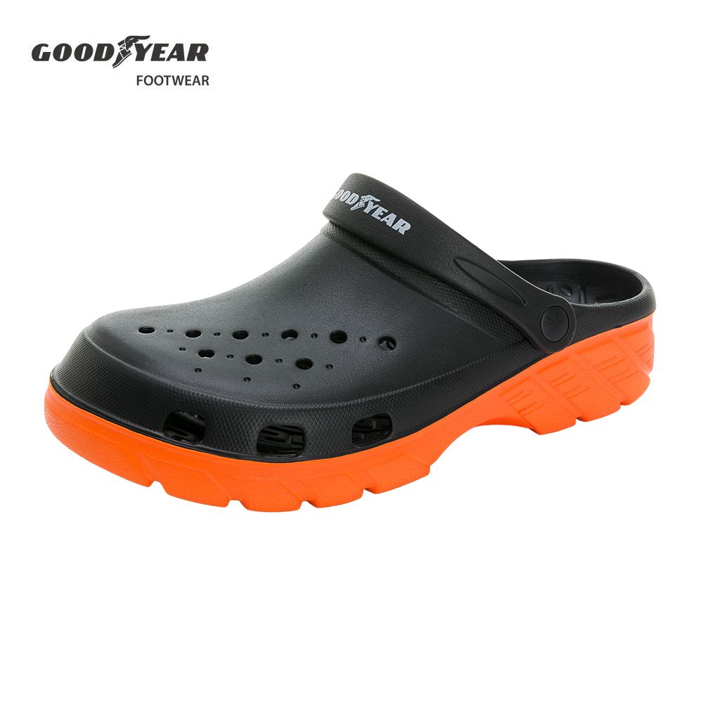 Goodyear 固特異 水陸雙色兩用洞洞鞋 男/晴雨兩用鞋 黑橘(GAMP33370)