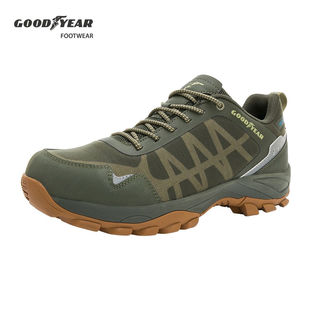 Goodyear 固特異 透濕防水戶外鞋/男款 戶外郊山 透氣 防水 緩衝 軍綠(跨越山野M1-GAMO43405)