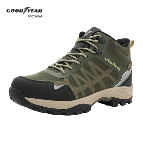 【GOODYEAR 固特異】透濕防水戶外鞋/男款 戶外郊山 透氣 防水 緩衝 軍綠(跨越山野-GAMO43525)