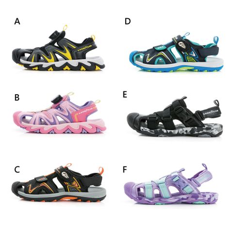 【GOODYEAR 固特異】趾運動涼鞋/童鞋18-23cm 耐磨 緩震(3種絆帶款式.旋扣.磁吸.插扣)
