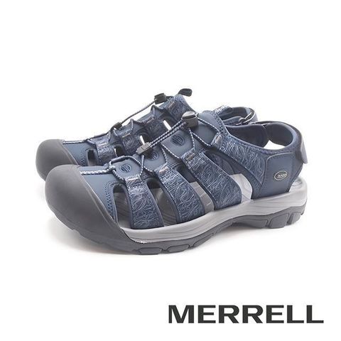 SOFO(男)水陸溯溪魔鬼氈寬楦護趾涼鞋 男鞋-藍