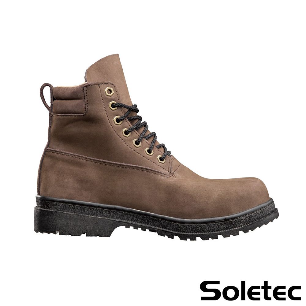 Soletec 超鐵安全鞋 【鋼頭安全鞋】咖啡色寬楦中筒安全鞋 S173535