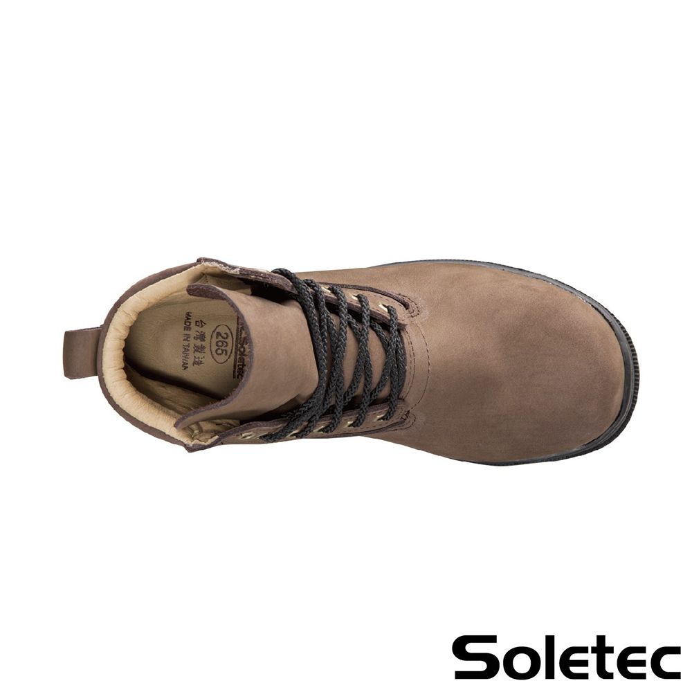 Soletec 超鐵安全鞋 【鋼頭安全鞋】咖啡色寬楦中筒安全鞋 S173535