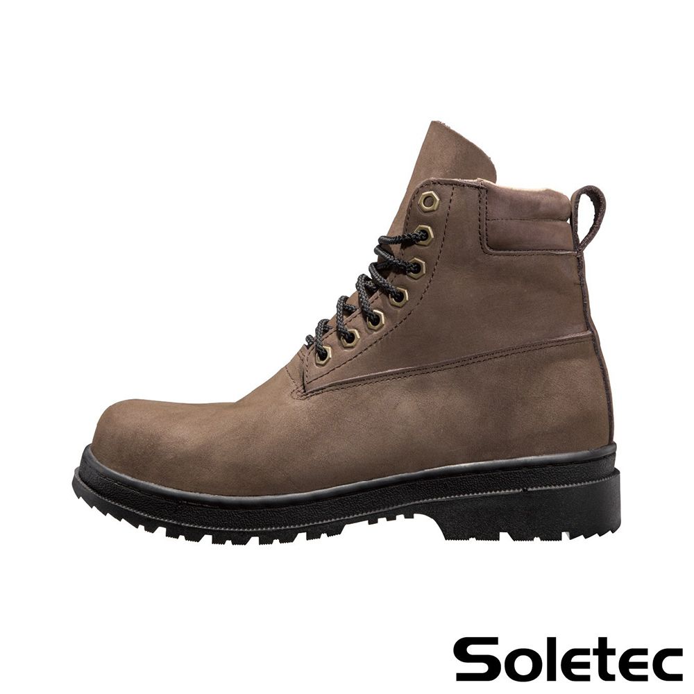 Soletec 超鐵安全鞋 【鋼頭安全鞋】咖啡色寬楦中筒安全鞋 S173535