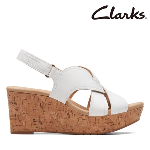 【Clarks】女款Rose Erin楔型跟軟木塞厚底涼鞋 CLF71306S