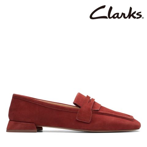 【Clarks】立體線條方頭設計梯形方跟娃娃鞋CLF74692D