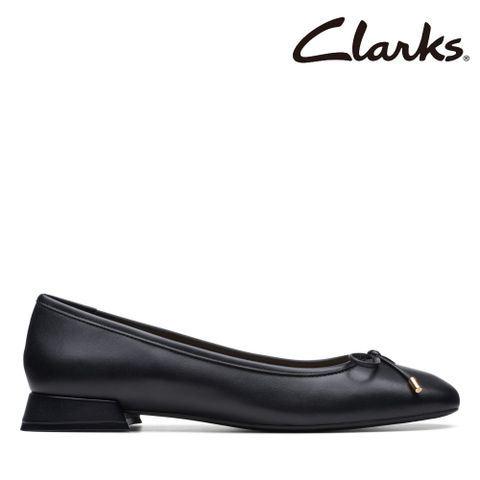 【Clarks】可愛皮繩蝴蝶結梯形跟娃娃鞋CLF74856D