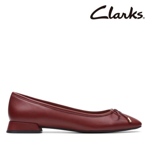 【Clarks】可愛皮繩蝴蝶結梯形跟娃娃鞋CLF74857D