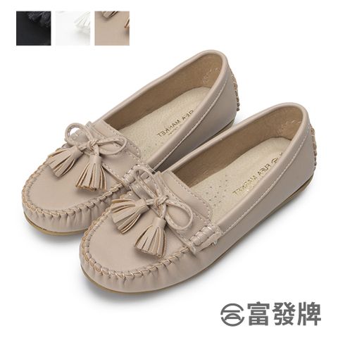 FUFA Shoes 富發牌 MIT日系小清新豆豆鞋-黑/白/粉 1DR24