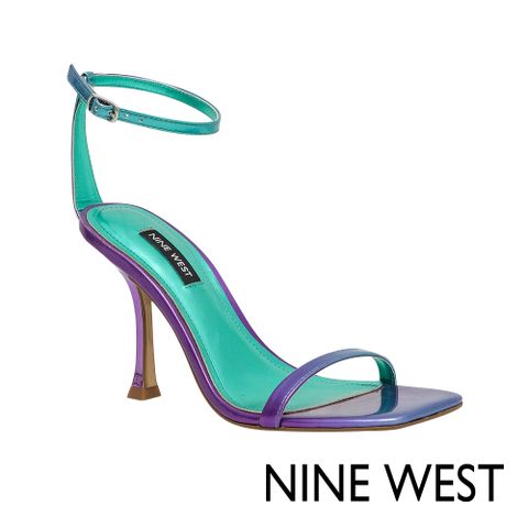 NINE WEST YESS3 一字帶繞踝方頭細跟涼鞋-紫色