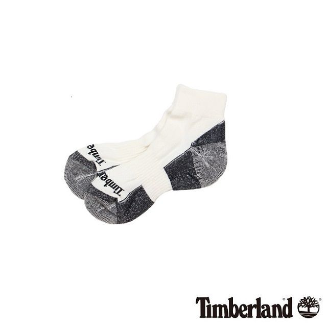 Timberland 排汗中筒休閒短襪 - 白色