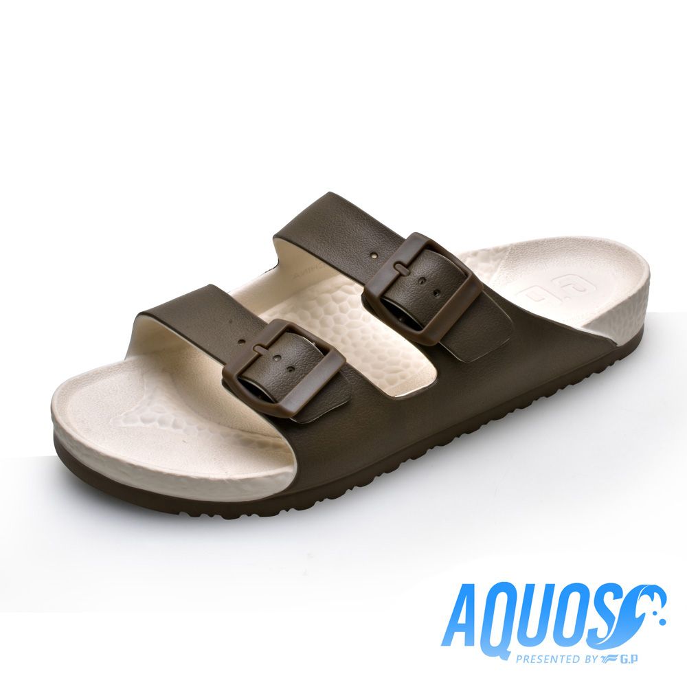 G.P 啟蒙 AQUOS 雙色雙硬度柏肯防水拖鞋 A5115-30 咖啡色 (SIZE:36-44 共七色)