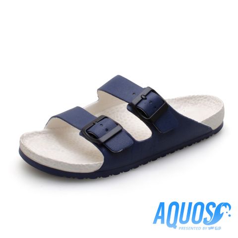 【G.P】AQUOS 雙色雙硬度柏肯防水拖鞋 A5115-82 白藍色 (SIZE:40-44 共七色)