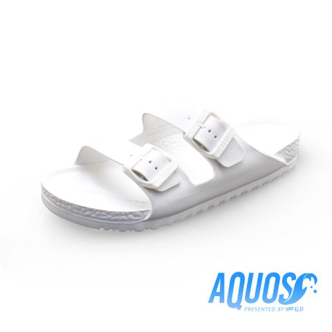 【G.P】AQUOS 雙色雙硬度柏肯防水拖鞋 A5115-80 白色 (SIZE:36-39 共七色)