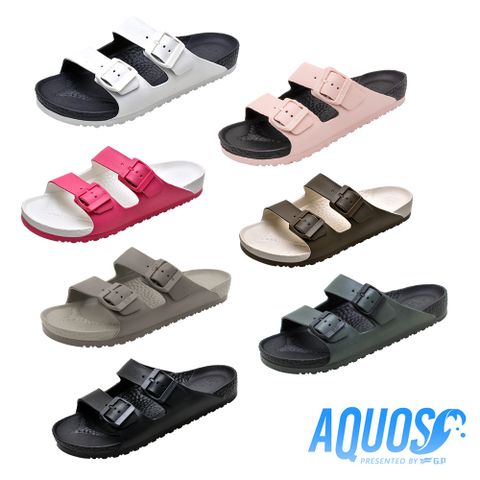 G.P 啟蒙 AQUOS 雙色雙硬度柏肯防水拖鞋 A5115 (SIZE:36-44 共十色)