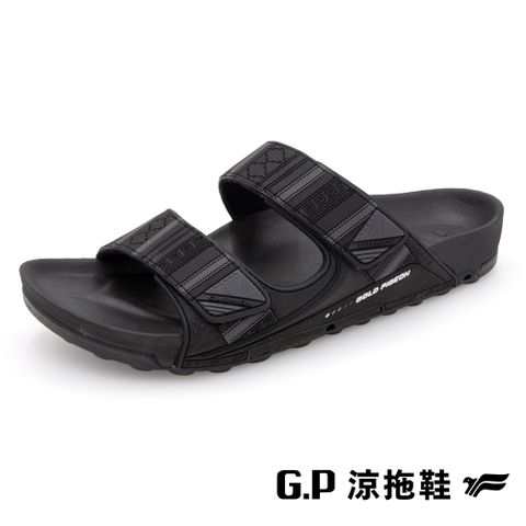 【G.P】男款防水機能圖騰柏肯拖鞋 G3745M-10 黑色 (SIZE:39-44 共二色)