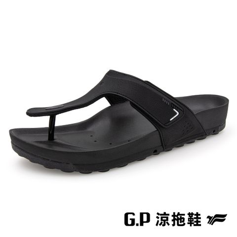 【G.P】男款防水透氣機能人字柏肯拖鞋 G3763M-10 黑色 (SIZE:40-44 共二色)