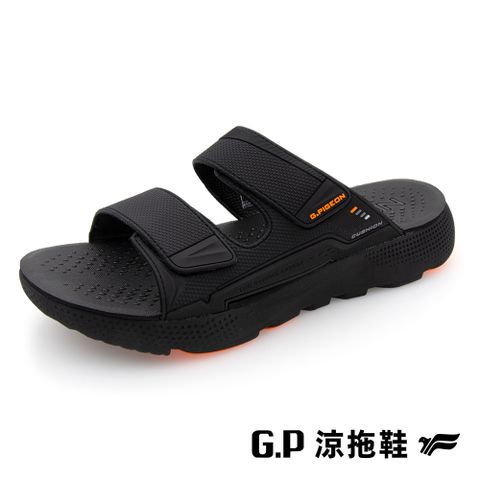 G.P 啟蒙 男款超輕量緩震雙帶拖鞋 G9385M-42 黑橘色 (SIZE:40-44 共三色)