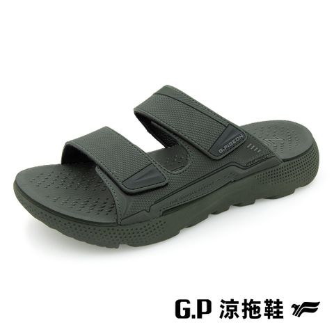 G.P 啟蒙 男款超輕量緩震雙帶拖鞋 G9385M-60 軍綠色 (SIZE:40-44 共三色)