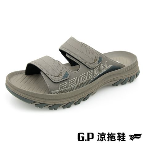 【G.P】男款綠藻科技舒適雙帶拖鞋 G9382M-61 橄欖綠色 (SIZE:40-44 共二色)