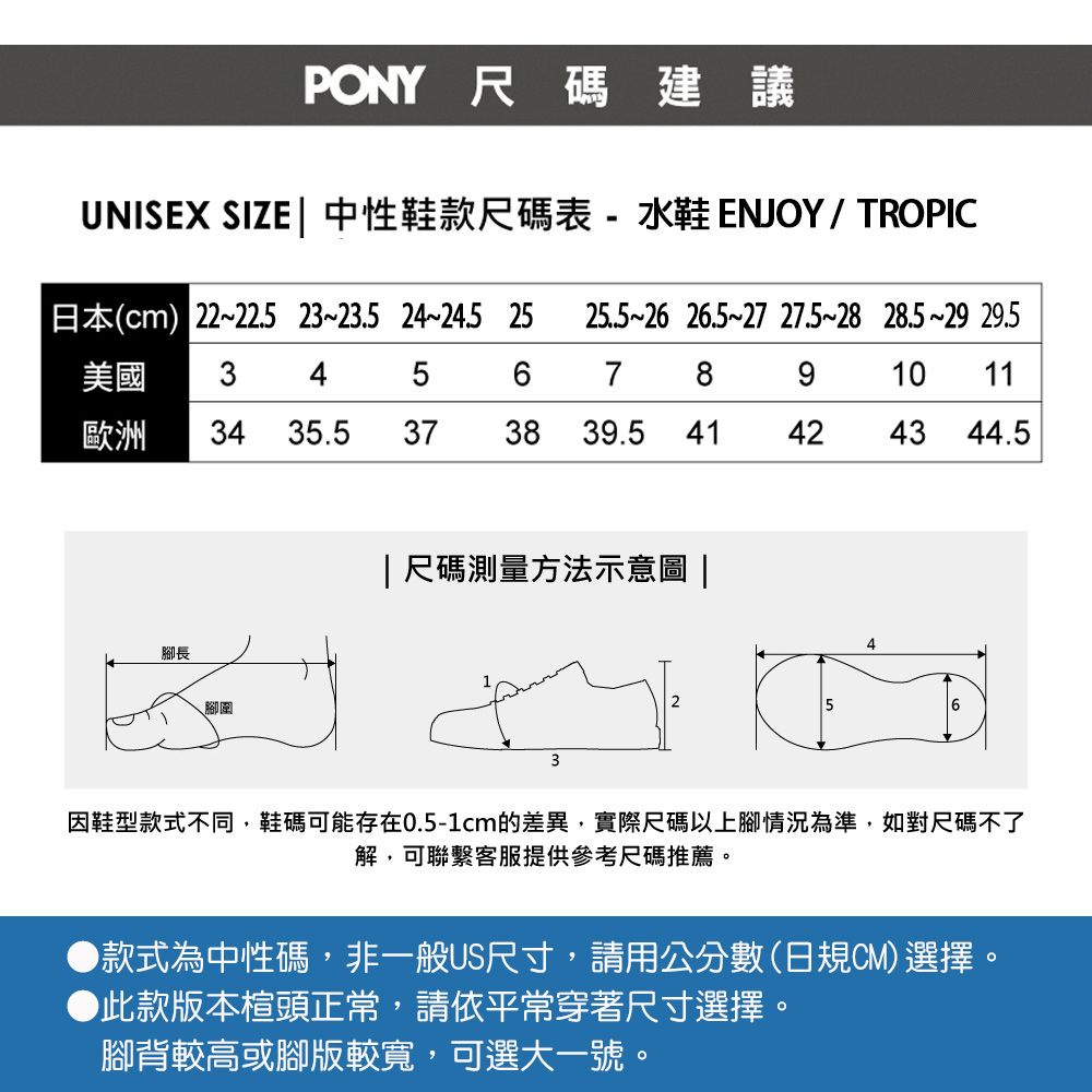 PONY ENJOY洞洞鞋  拖鞋 雨鞋 防水水鞋 後跟小logo 中性款-白黑