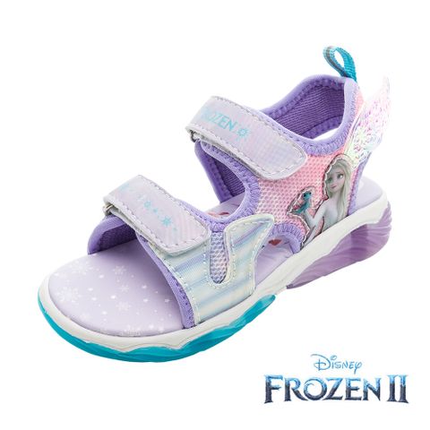 【Disney 迪士尼】冰雪奇緣 童鞋 輕量電燈涼鞋 紫/FNKT37137