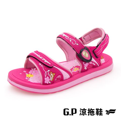 【G.P 夢幻公主風磁扣兩用童涼鞋】G3830B-45 桃紅色 (SIZE:31-36 共二色)