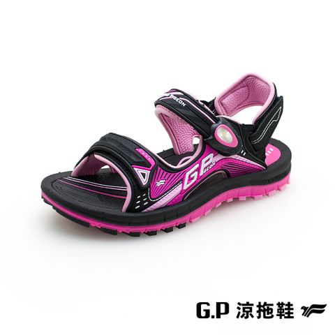 【G.P 雙層舒適緩震磁扣兩用涼拖鞋】G1697BW-15 黑桃色 (SIZE:33-37 共二色)