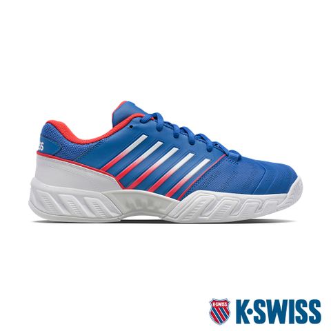 獨特高回彈EVA中底K-SWISS Bigshot Light 4輕量進階網球鞋-男-藍/紅