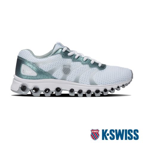 特殊雙密度中底K-SWISS Tubes 200輕量訓練鞋-女-白/銀藍豹紋
