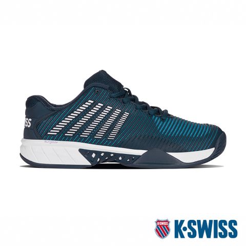 獨特高回彈EVA中底K-SWISS Hypercourt Express 2透氣輕量網球鞋-男-夜幕藍/白