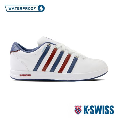 無縫排水鞋舌的設計⁣⁣K-SWISS Court Pro WP防水運動鞋-男-白/藍/紅