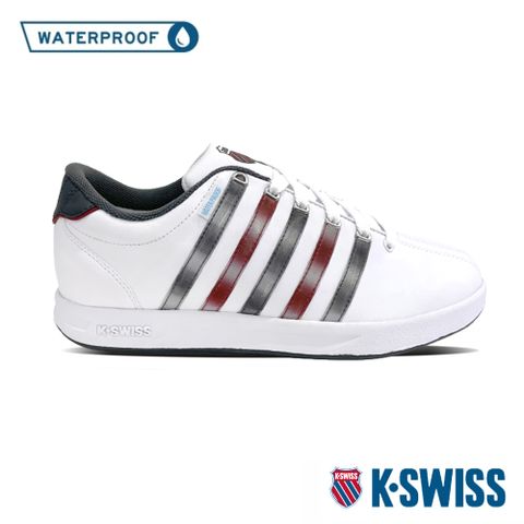 柔軟包覆 專業抗雨機能K-SWISS Court Pro WP防水運動鞋-男-白/紅/灰