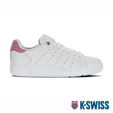 經典小白鞋K-SWISS Classic PF時尚運動鞋-女-白/粉紅