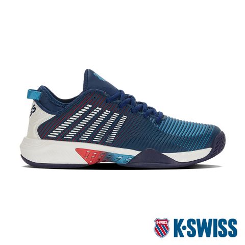 全皮質網球鞋K-SWISS Hypercourt Supreme輕量進階網球鞋-男-藍/紅