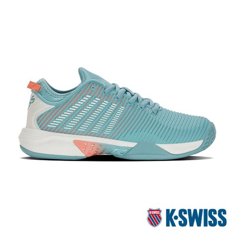 全皮質網球鞋K-SWISS Hypercourt Supreme輕量進階網球鞋-女-藍/蜜桃橘