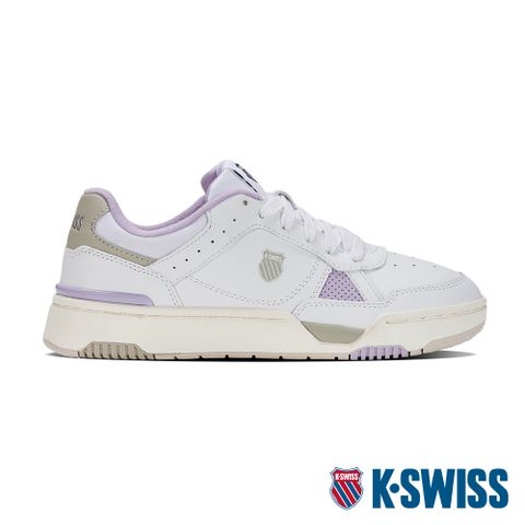 細緻真皮運用K-SWISS Match Pro LTH時尚運動鞋-女-白/紫/灰