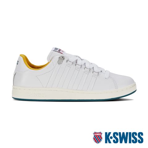 法國團隊匠心設計K-SWISS Lozan II時尚運動鞋-男-白/黃/綠