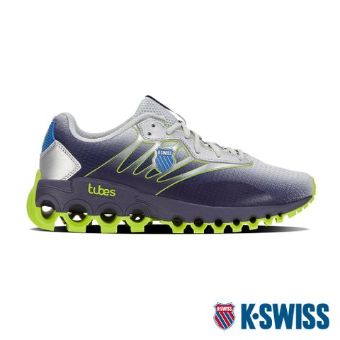 輕盈高回彈的舒適感K-SWISS Tubes Sport輕量訓練鞋-男-灰/藍/萊姆綠