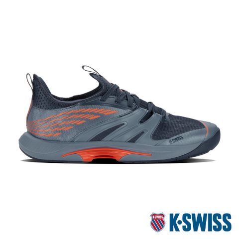 提供絕佳吸震及回彈力K-SWISS Speed Trac輕量進階網球鞋-男-灰藍/橘