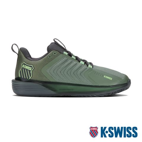 提供絕佳吸震及回彈力K-SWISS Ultrashot 3透氣輕量網球鞋-男-綠