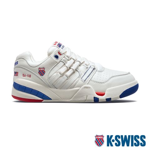 網球運動概念設計K-SWISS Si-18 International時尚運動鞋-男-白/紅/藍