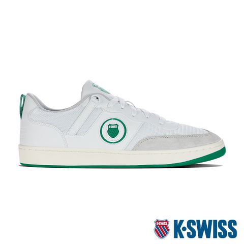 運動時尚的高調態度K-SWISS K-Varsity時尚運動鞋-男-白/綠