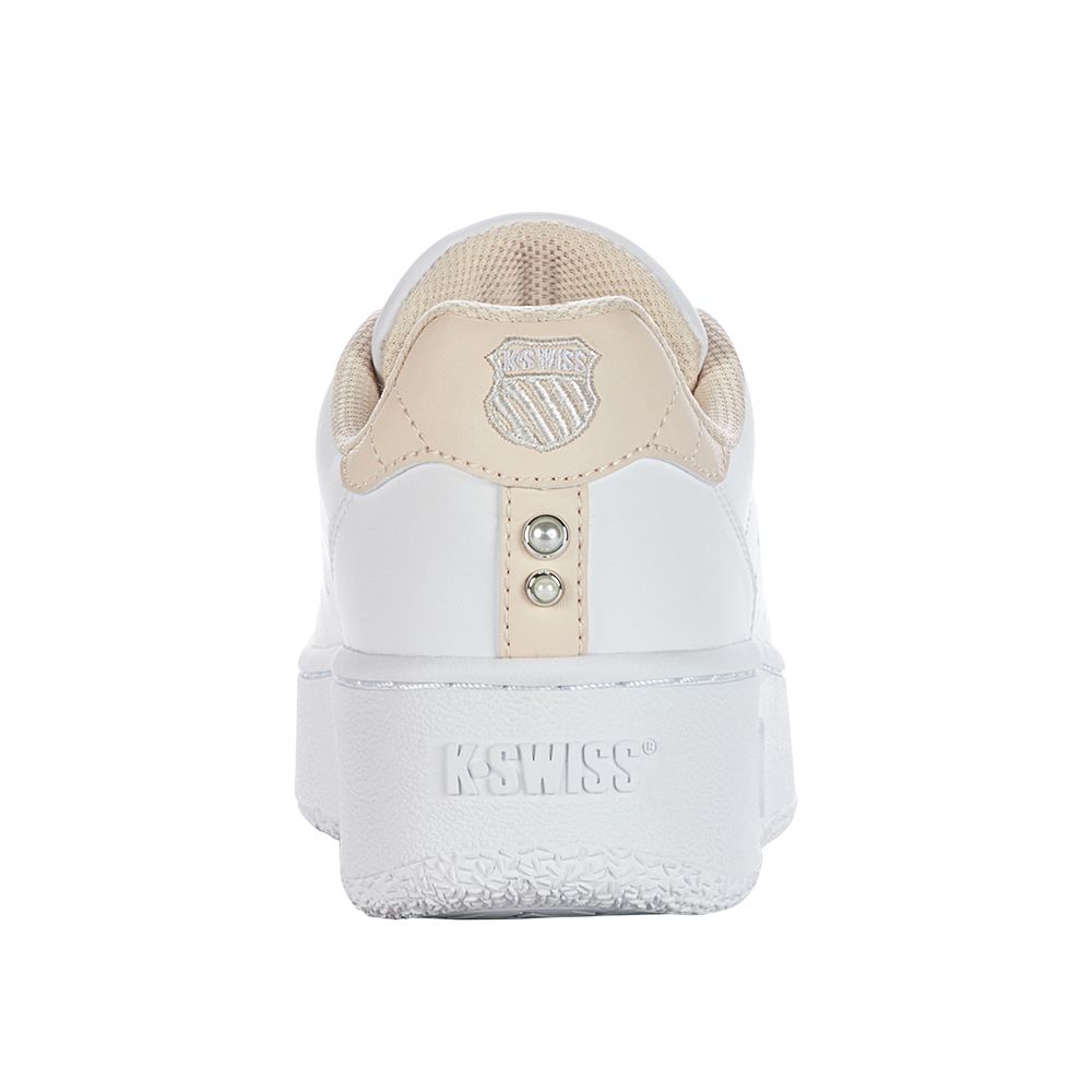 K-SWISS Classic PF Platform時尚運動鞋-女-白/淡粉橘