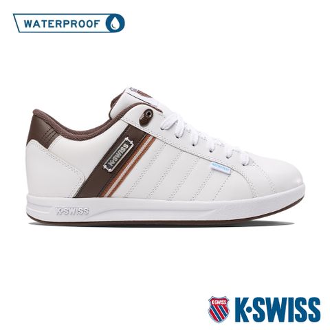 專利透氣鞋墊提升腳舒適度K-SWISS Lundahl Lth WP防水運動鞋-男-白/咖啡