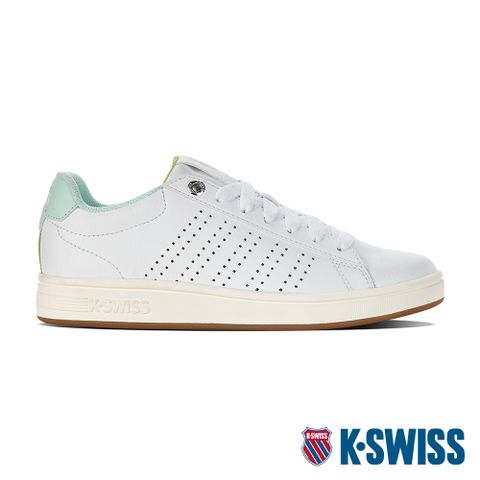 運動時尚的高調態度K-SWISS Base Court時尚運動鞋-女-白/綠