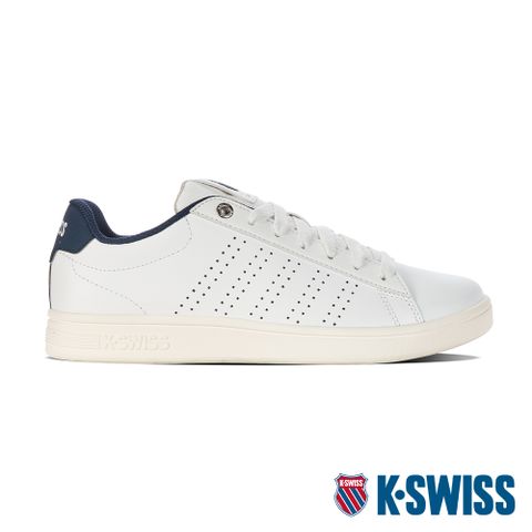 運動時尚的高調態度K-SWISS Base Court時尚運動鞋-男-白/藍