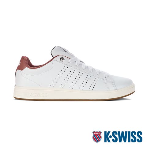 運動時尚的高調態度K-SWISS Base Court時尚運動鞋-男-白/磚紅/黑